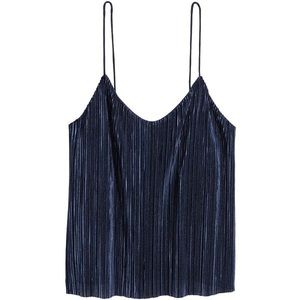 H&M Blue Pleated Tank Top